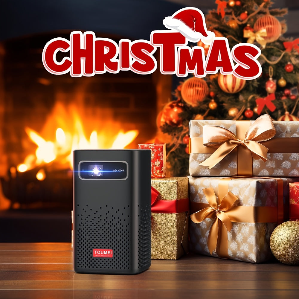 Kichkina portativ proyektor, ichki batareyali, simsiz, HD 1024x576, qora