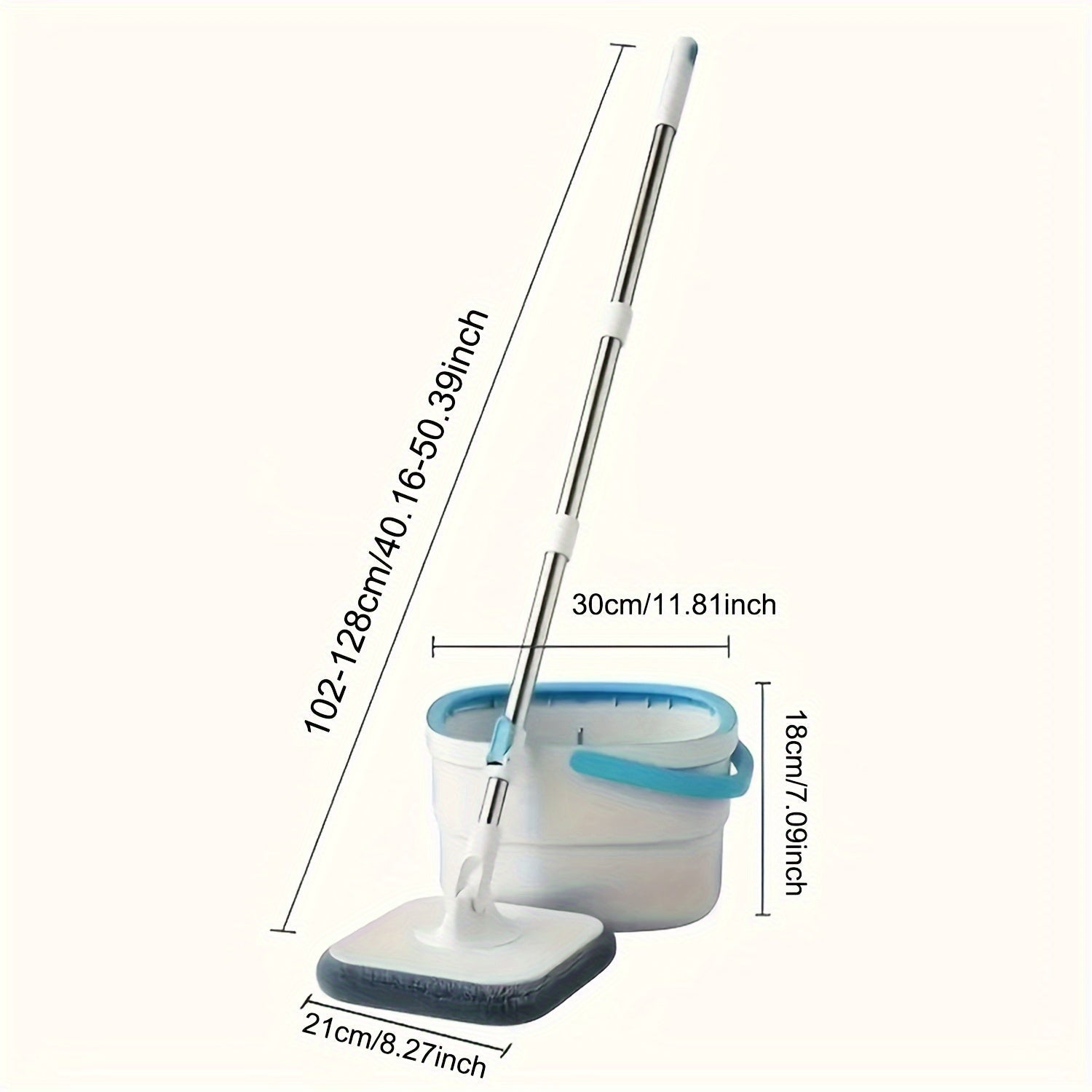 Spin Mop and Bucket System with 4 Microfiber Pads for Floor Cleaning