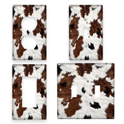 Cow Print Light Switch Cover for Bedroom and Bathroom Walls, 1 or 2 Gang