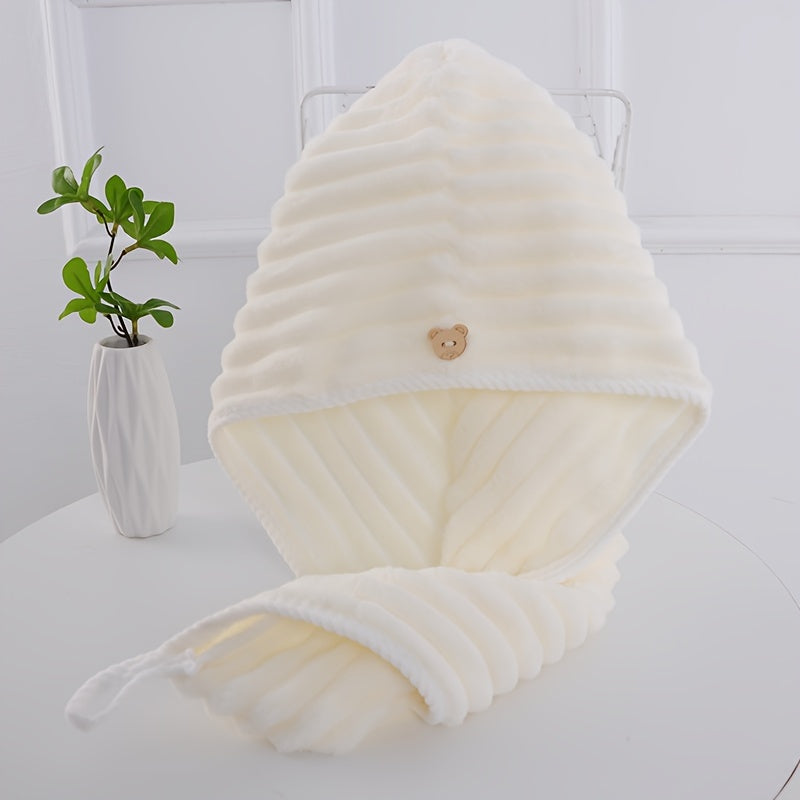 Ayollar uchun soch quritish shapkasi, super singdiruvchi tez quriydigan sochiq va ikki qatlamli dush shapkasi.