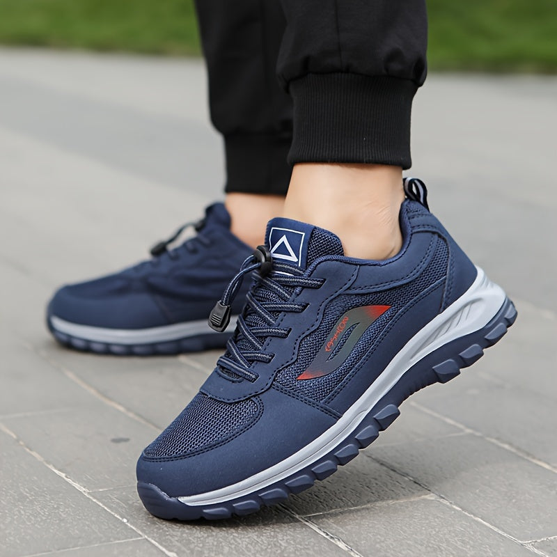 Men's Breathable Fabric Casual Sneakers with Adjustable Buckle Non-Slip Outsole