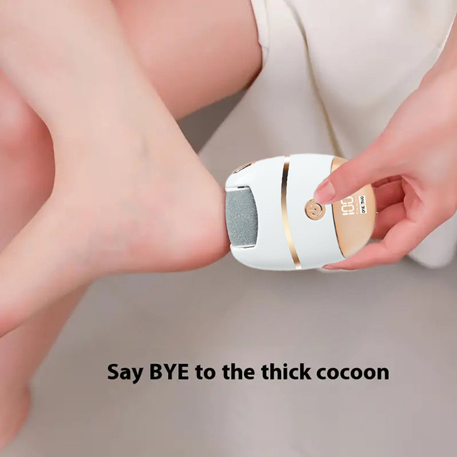 Rechargeable Electric Foot Grinder with 2 Spare Heads for Cracked and Hardened Feet