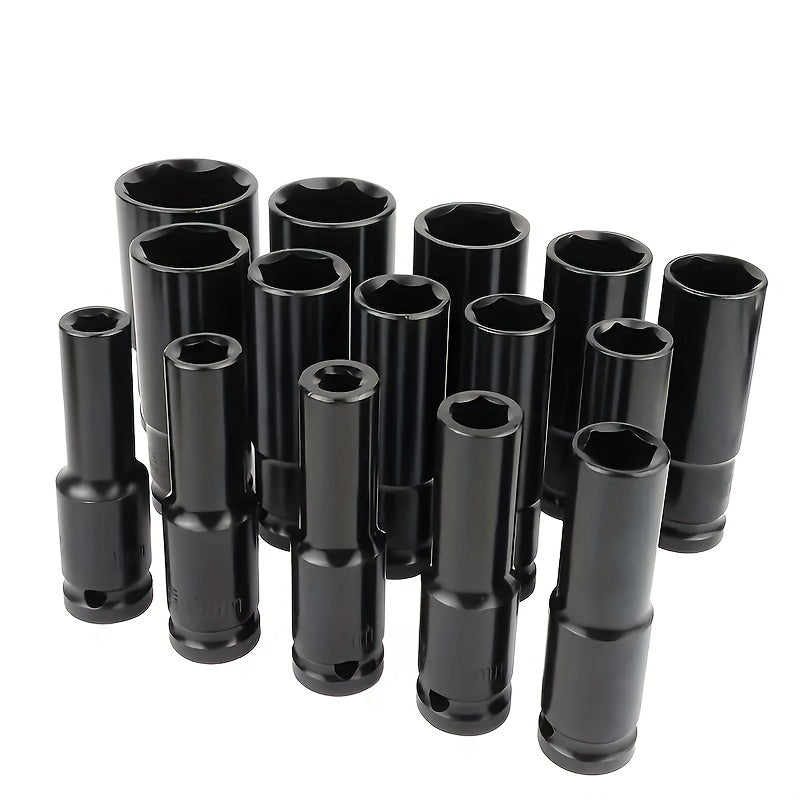 10 Pack Deep Drive Impact Wrench Socket Set 8-17mm Carbon Steel Auto Repair