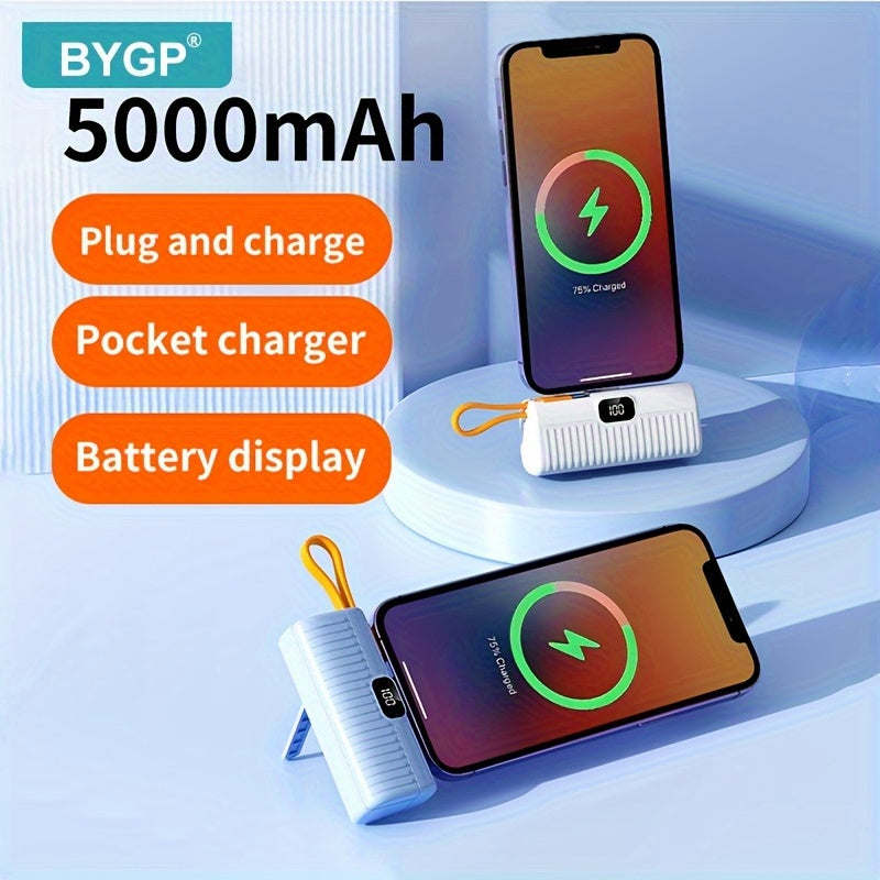 5000mAh Mini Portable Power Bank for iPhone iPad Samsung Android USB-C Emergency Charger