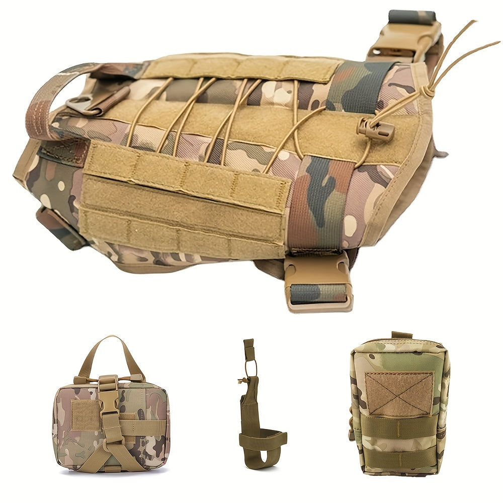 Large Dog Tactical Training Vest for Outdoor Rescue and Dog Equipment