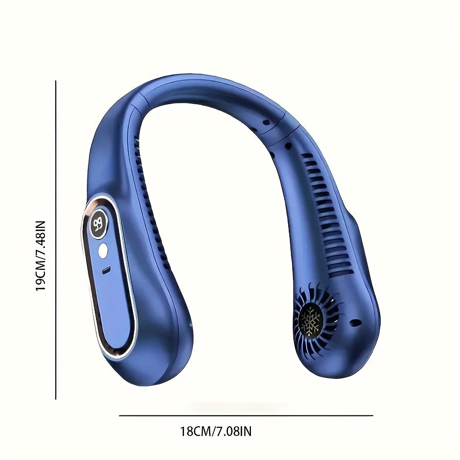 Portable USB Neck Fan with Adjustable Cooling, Quiet Operation, and Powerful Airflow