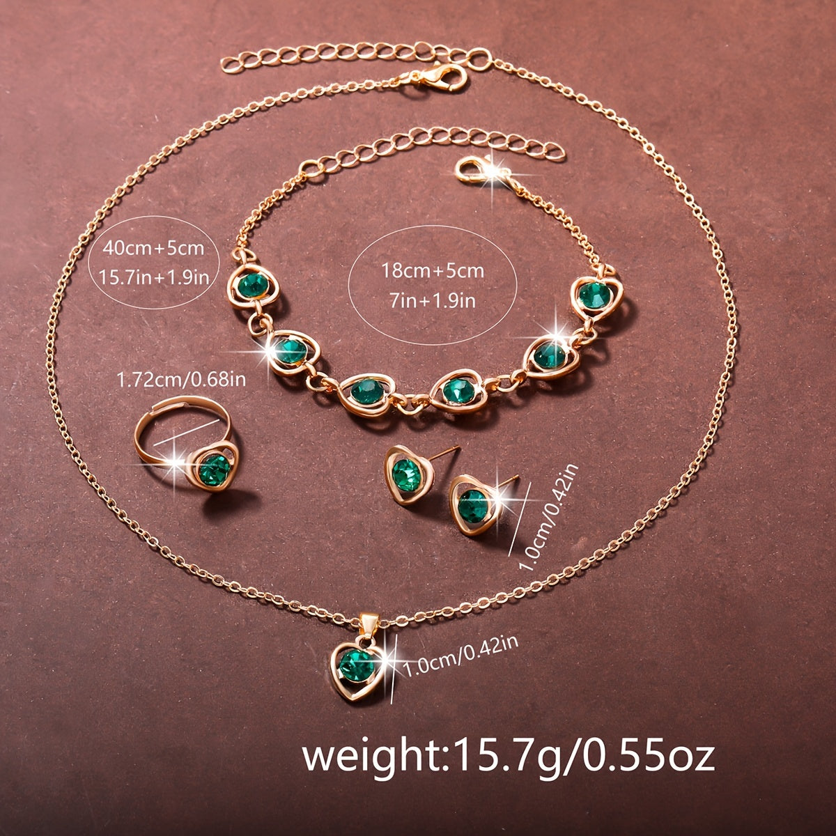 Conjunto de reloj para damas con esfera color durazno y regalo de joyería para mujeres