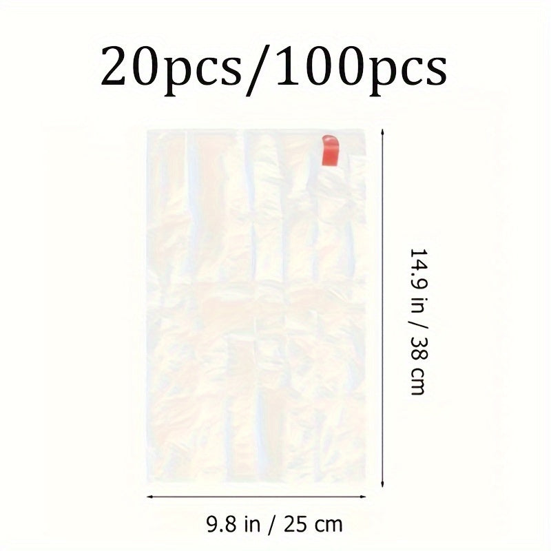 Bir martalik yuqori haroratli pech sumkalarining 20 yoki 100 ta paketlari, ovqatni pishirish uchun