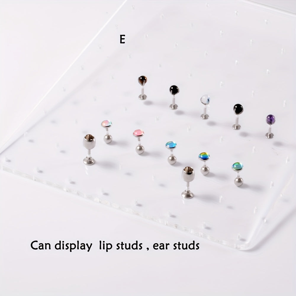 Прозрачная витрина для украшений для серег и пирсинга тела, пылезащитная, стильная