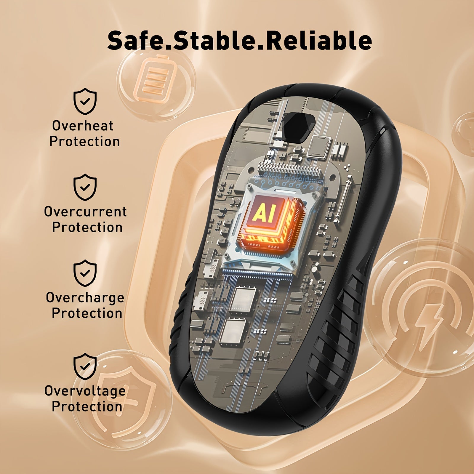 Rechargeable Hand Warmers Portable Electric Hand Warmers with 3 Temperature Settings