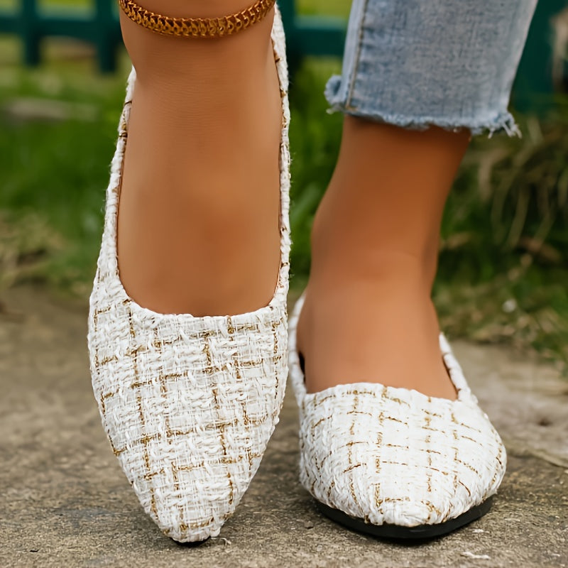 Women's Petite Flat Shoes Soft Heel Slip-On Pointed Toe Spring Autumn