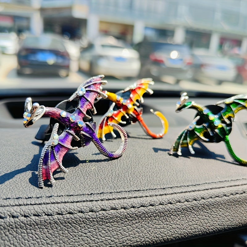 Avtomobil havo tozalovchi kliplar qanotli ajdar sirti sun'iy olmos bilan bezatilgan avtomobil ventilatsiya dekoratsiyasi