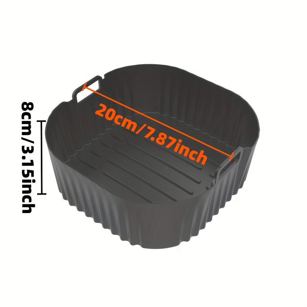 20cm Qayta ishlatiladigan Silikon Havo Fryer Qoplamalari 4.2L va 5.5L Havo Fryerlar uchun, pech, mikroto'lqinli pech uchun xavfsiz, yopishmaydigan