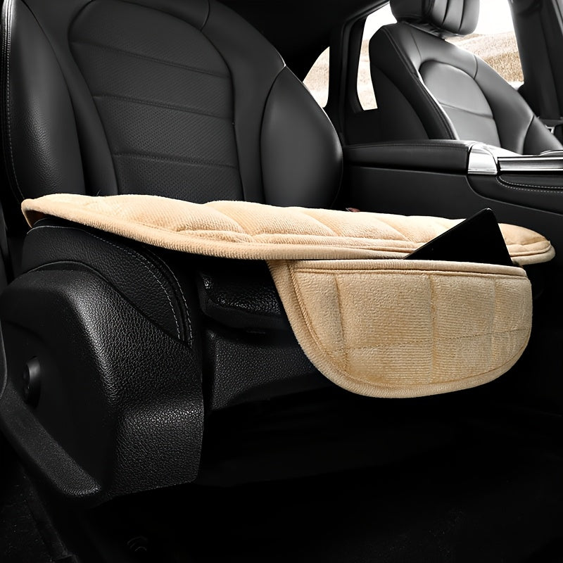 Gray Quilted Memory Foam Car Seat Cushion All-Season Non-Slip Portable