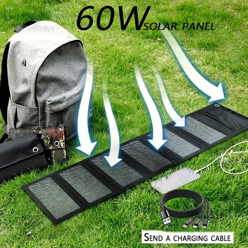 Cargador solar portátil plegable para senderismo, camping y viajes con material magnético