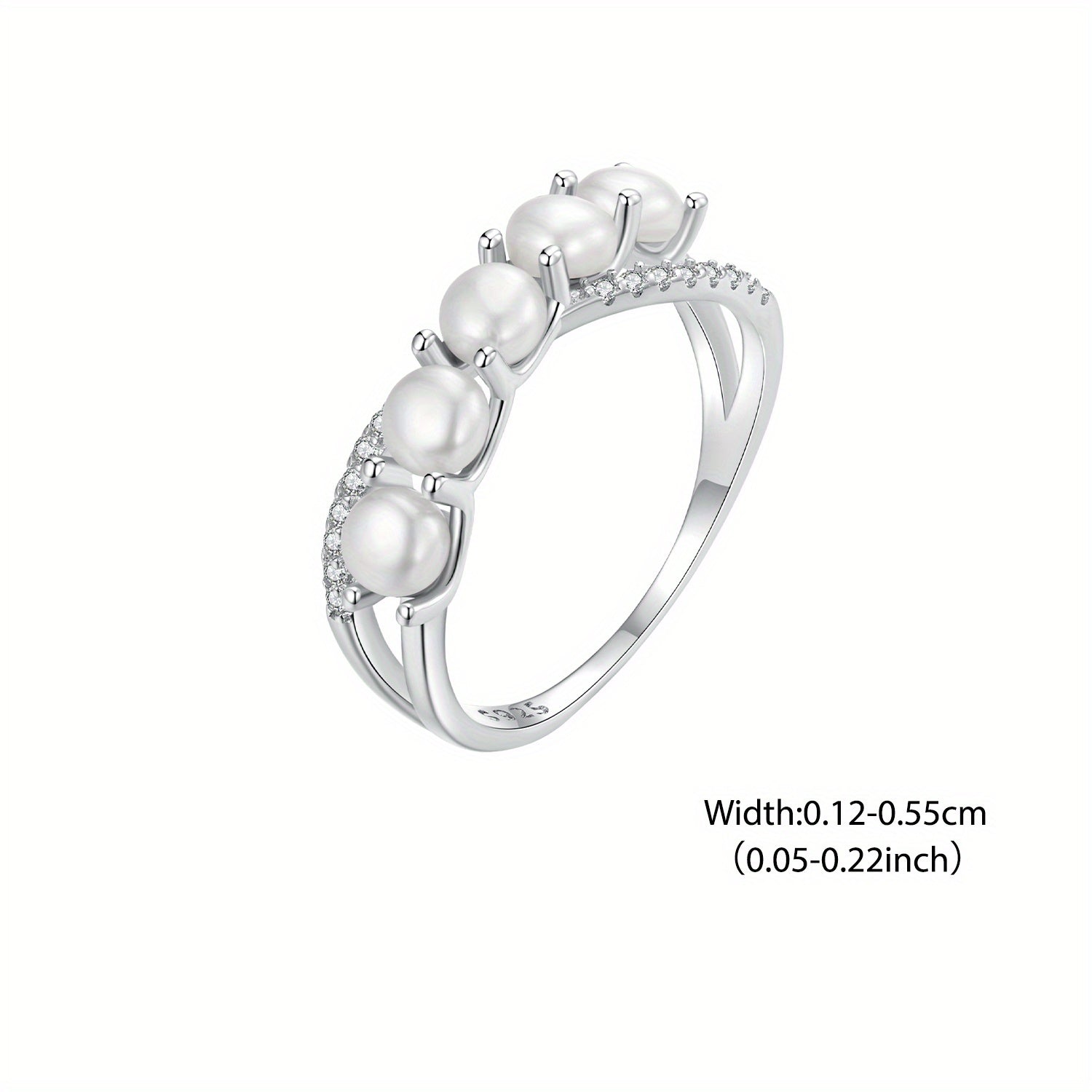 Women's Silver Anniversary Ring with Infinity Symbol and Freshwater Pearls