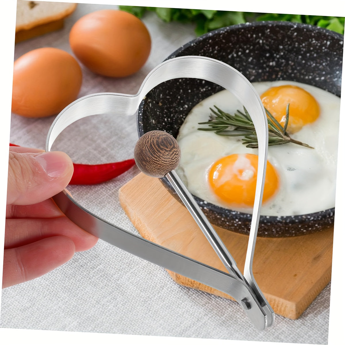 Stainless Steel Egg Rings Set with Heart and Star Shapes for Frying Eggs and Pancakes