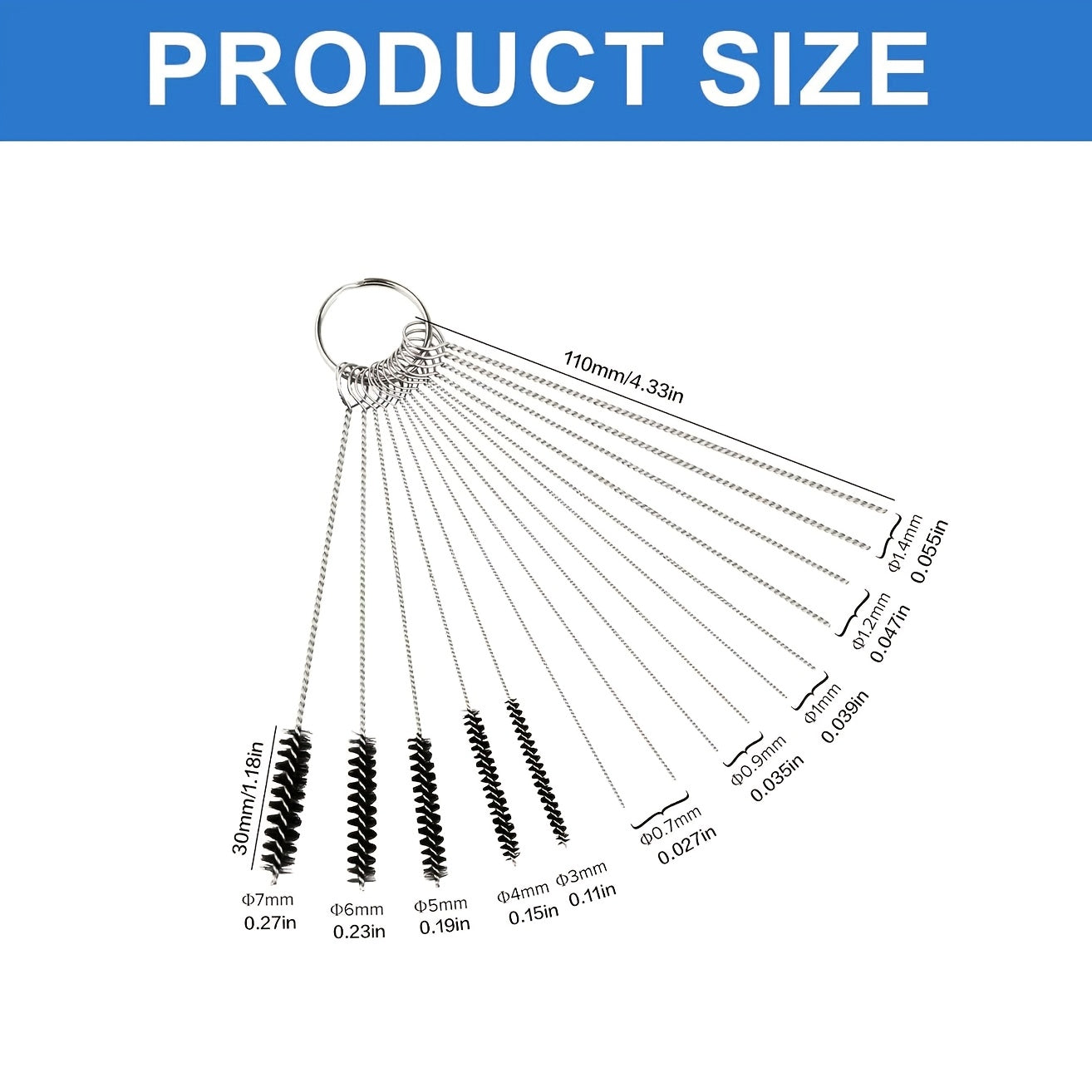 Универсальный набор для очистки карбюратора, инструменты из нержавеющей стали с щетками и насадками