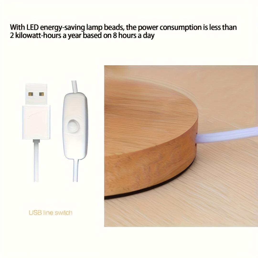 Solid Wood Table Lamp with LED Light for Bedroom and Study Room Decor