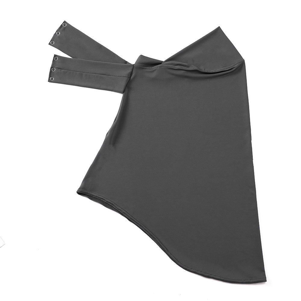 Ayollar uchun polyester sport hijabi, tugma bilan bosilgan chin qopqog'i va to'liq boshqovak, bir xil rangda