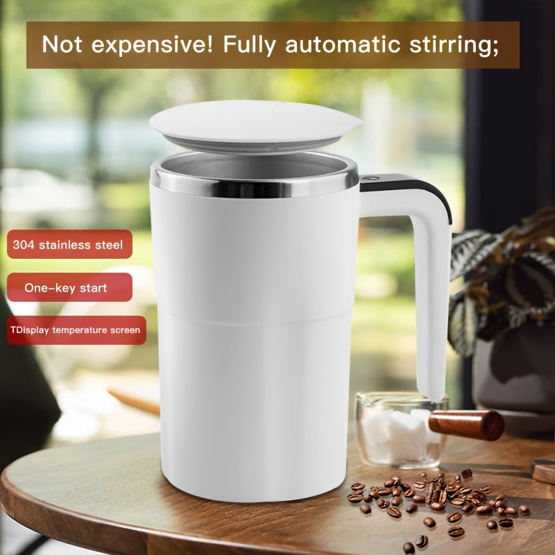 Avtomatik aralashtirish uchun qahva stakani, zanglamaydigan po'latdan, harorat ko'rsatkichi bilan