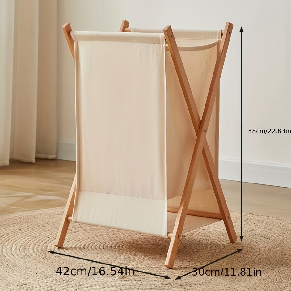 cesta de ropa de madera maciza 45L cesta de almacenamiento plegable para ropa dormitorio baño