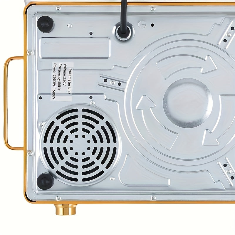 2200W-3500W Induksion pechka, sensorli boshqaruv paneli bilan, ultra yupqa alyuminiy asos, past shovqinli issiq plita, 4 soatlik taymer, pishirish uchun shisha pechka - Evropacha portativ elektr pechka