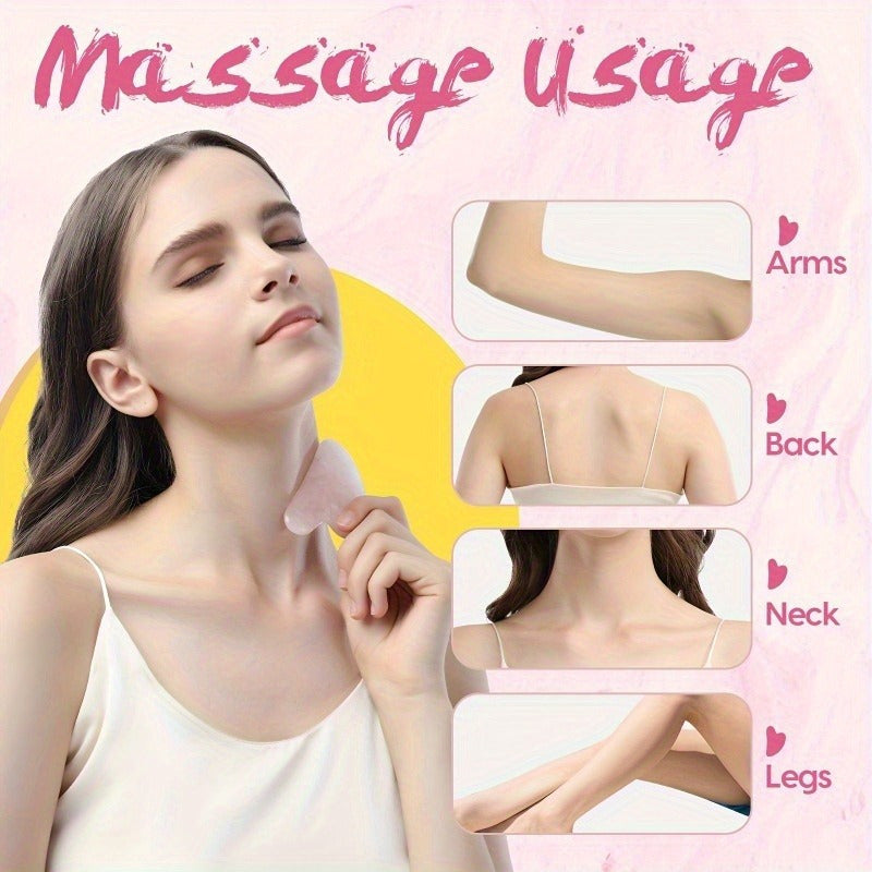 4-in-1 Natural Jade Roller and Gua Sha Set Facial Massager with Eye and Vertebral-Shaped Rollers for Warm and Ice Therapy