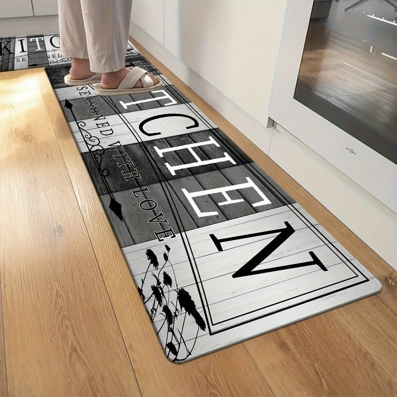 Velvet Kitchen Runner Mat 1 Piece Machine Washable Polyester Hallway Decor