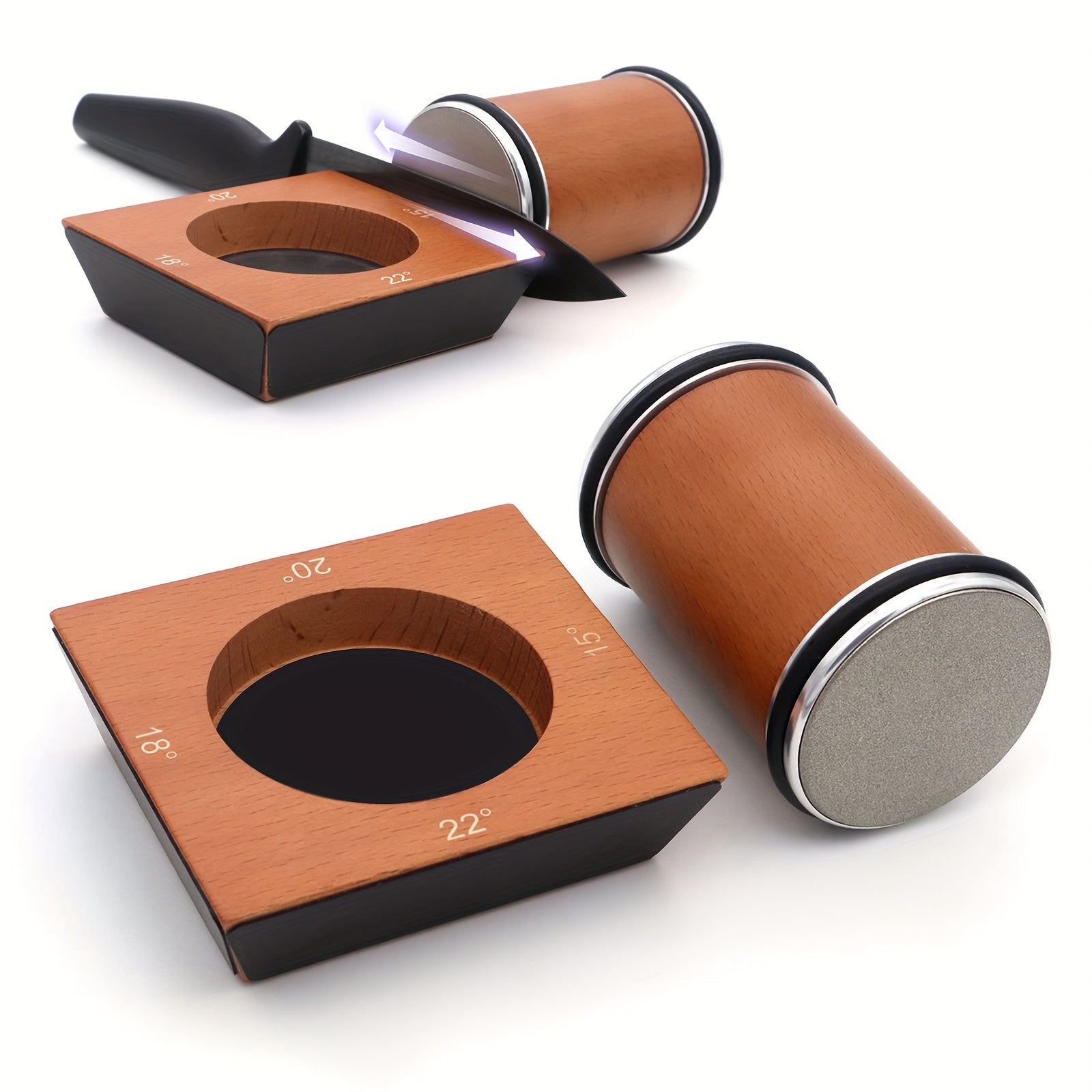 Afilador de cuchillos con diamantes para cuchillos de cocina, afilado de 15-22 grados