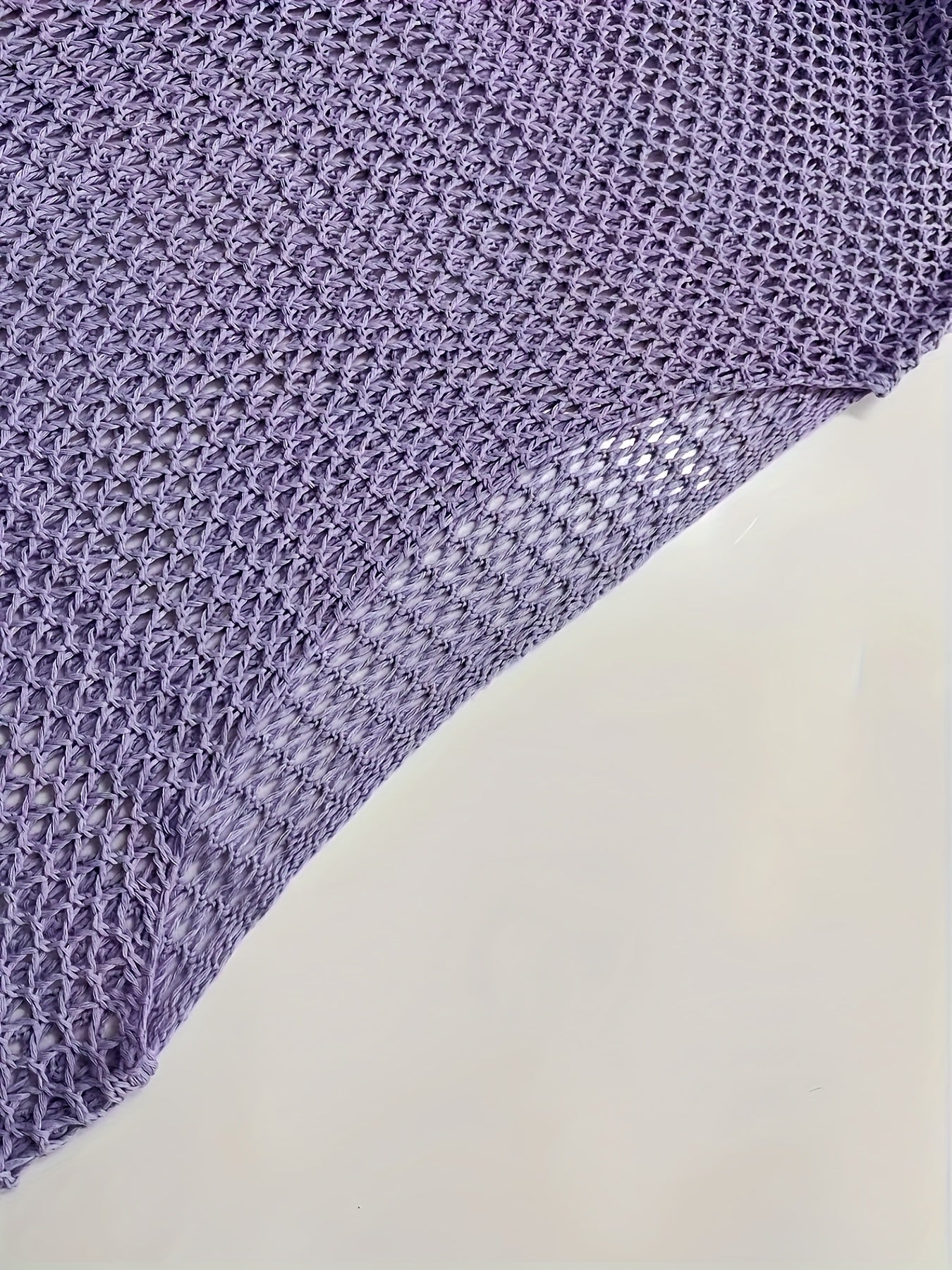 Suéter de encaje para mujer con hombros descubiertos, semi-transparente, de manga larga, talla grande