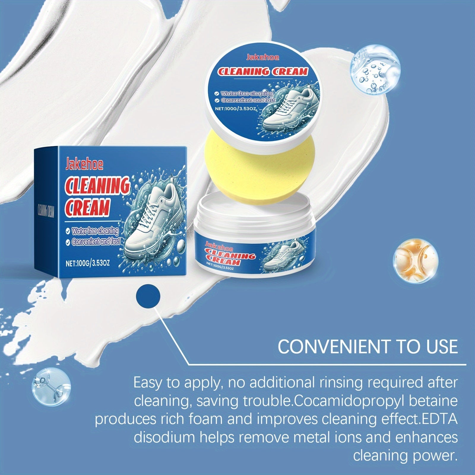 Крем-гель для чистки белых кроссовок с бикарбонатом натрия - без остатков, восстанавливает блеск, подходит для различных материалов обуви, улучшает внешний вид и эффективность, объем менее 1 литра