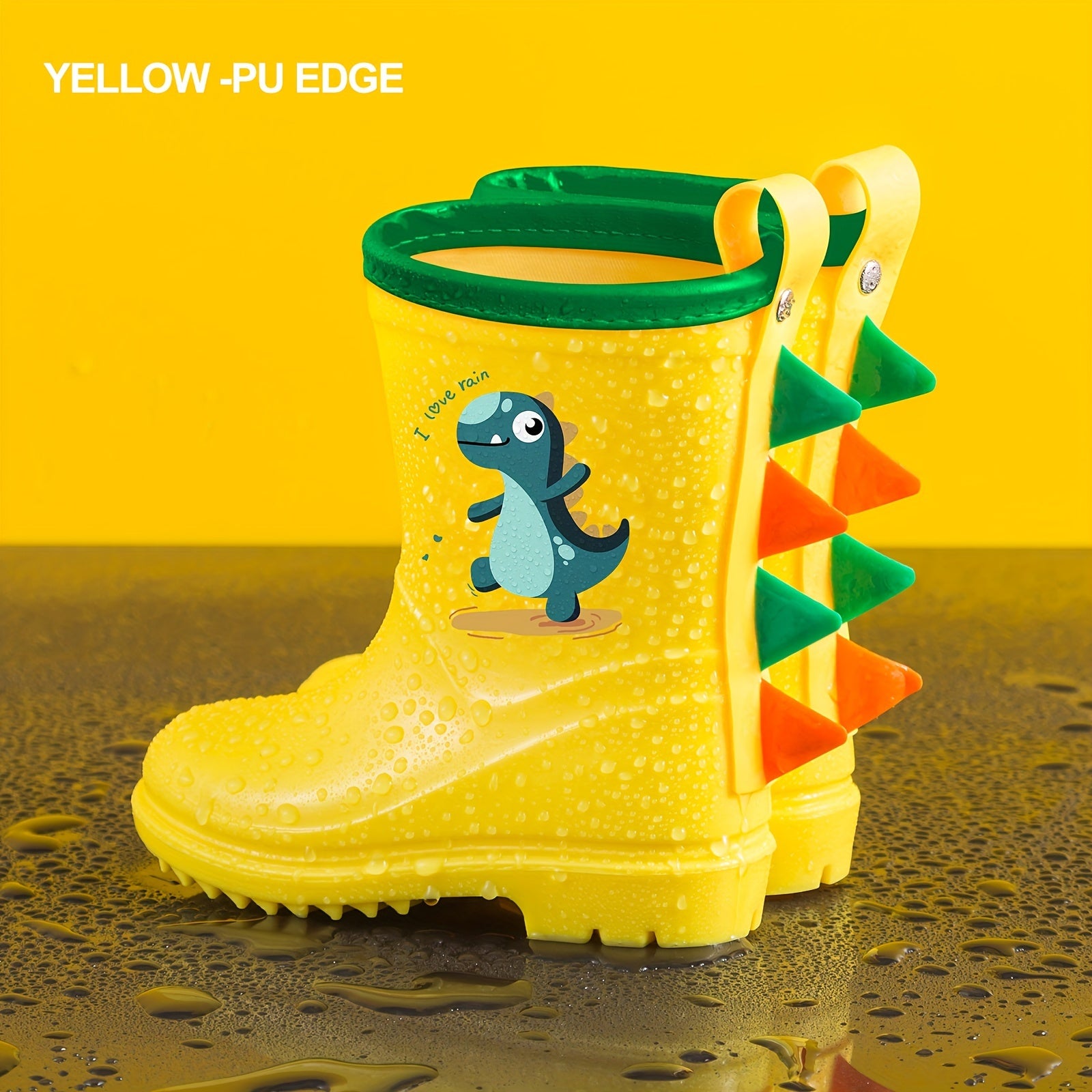 Kids' Dinosaur Rain Boots Waterproof Non-Slip Short Boots for Ages 2-8