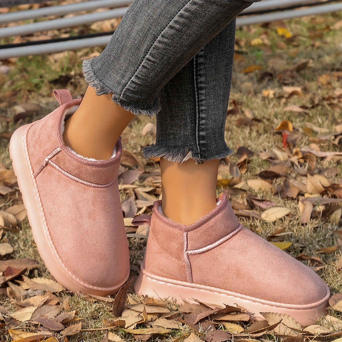 Unisex Plush Slippers Warm Non-Slip EVA Sole Indoor Outdoor All-Season