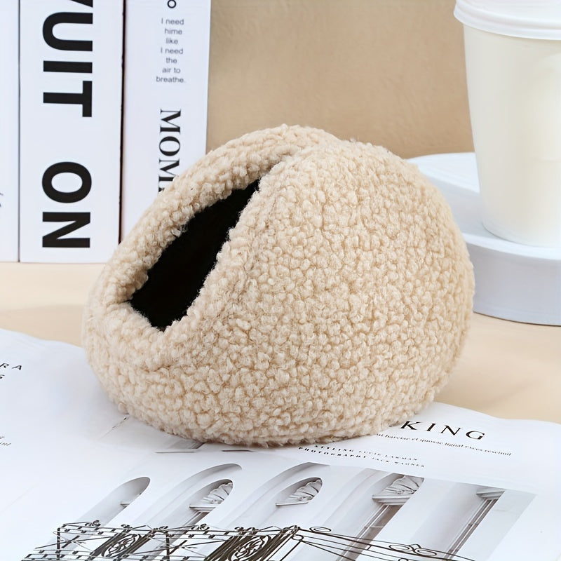 Warm Fleece Earmuffs for Men Women Stretchable Winter Ear Warmers Knit Design