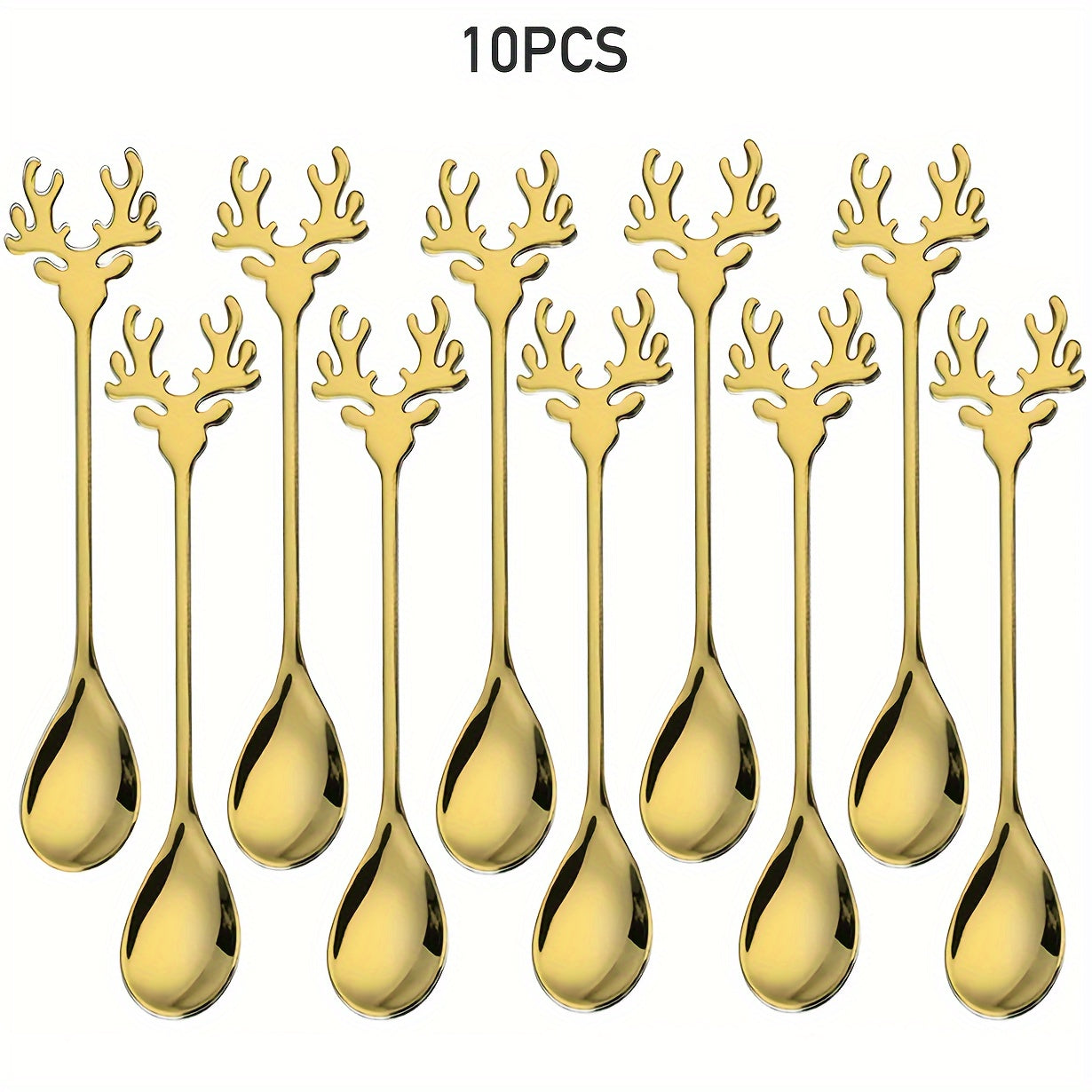 Reindeer Coffee Spoons Stainless Steel Festive Holiday Kitchen Utensils