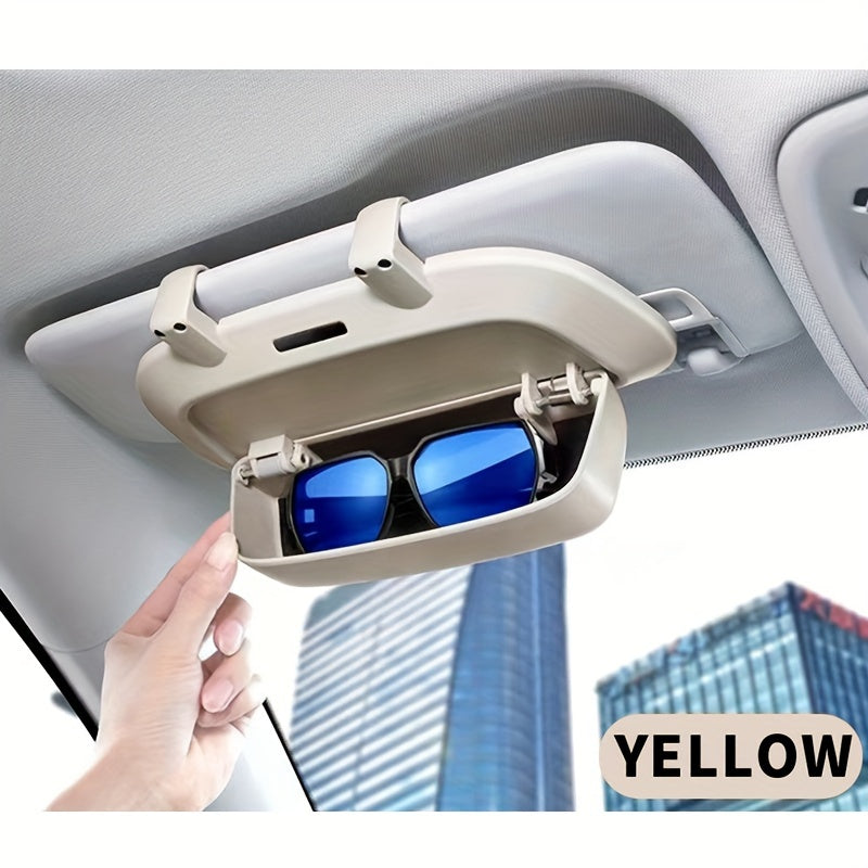 Universal Car Sun Visor Sunglasses Case with Storage and Clip