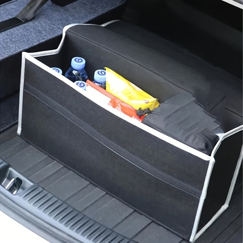 Car Trunk Organizer Felt Foldable Storage Box with Handle and Space Saving