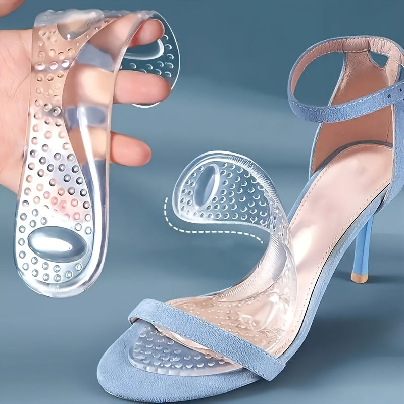 Women’s Transparent Silicone Insoles 2 Pack Heart-Shaped Non-Slip Comfort