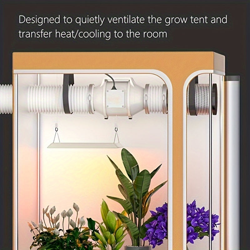 Yuqori tezlikdagi 10.16 sm inline kanalli fan - aralash oqim bilan - issiqlik va sovutish uchun tinch, kuchli havalandırma, o'simliklar uchun tentlar va gidroponika uchun mukammal, oson o'rnatish, 220V.