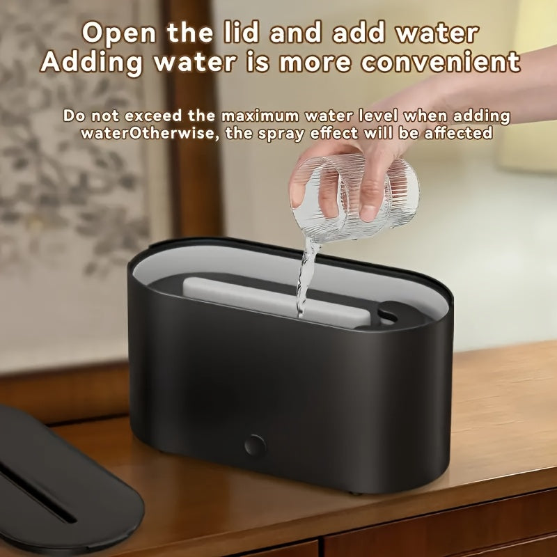 Simulated Flame Humidifier with Smoke Design for Bedroom and Office Use as Aroma Diffuser with Essential Oils