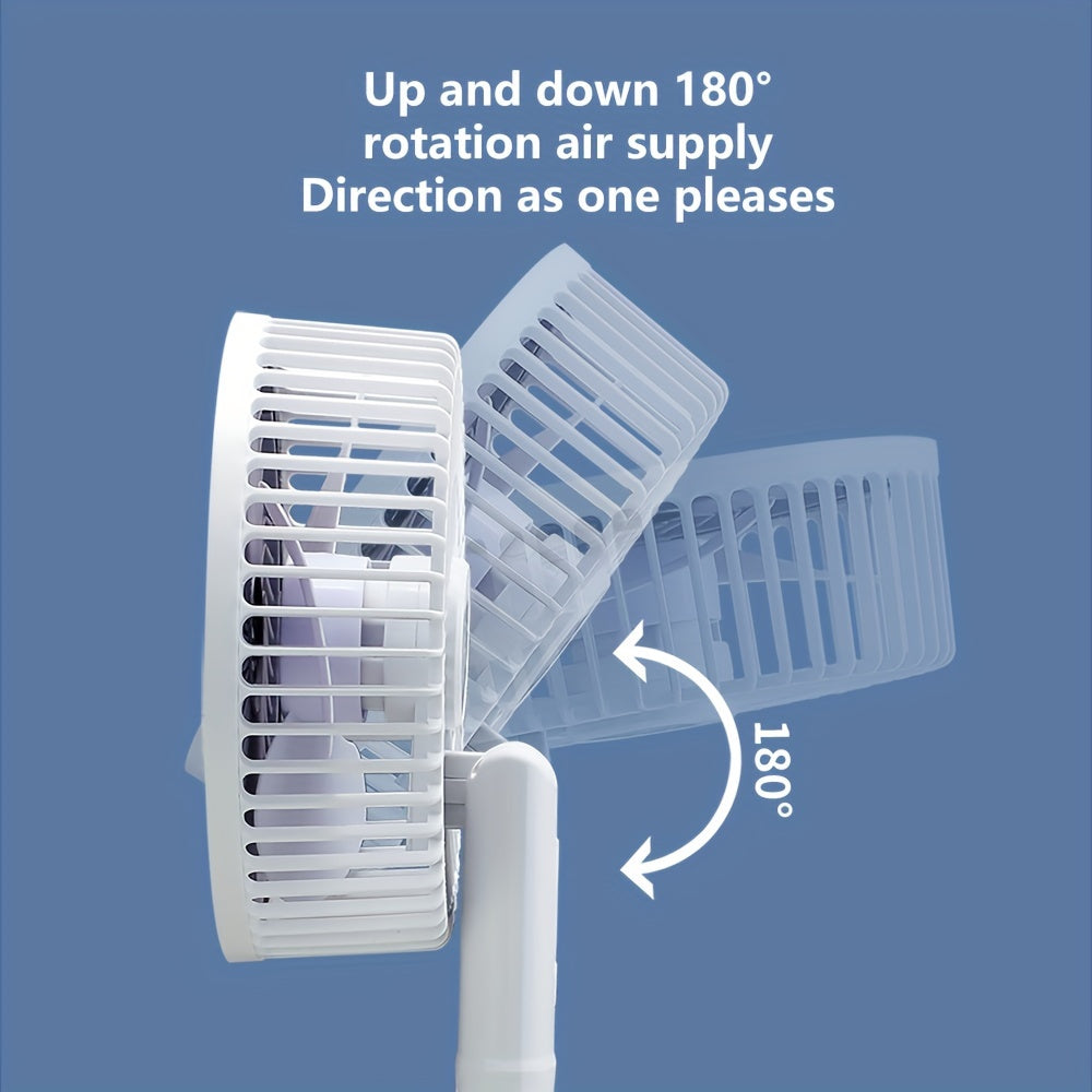 USB Clip Fan with 3-Speed Adjustable Portable Rechargeable Battery Powered