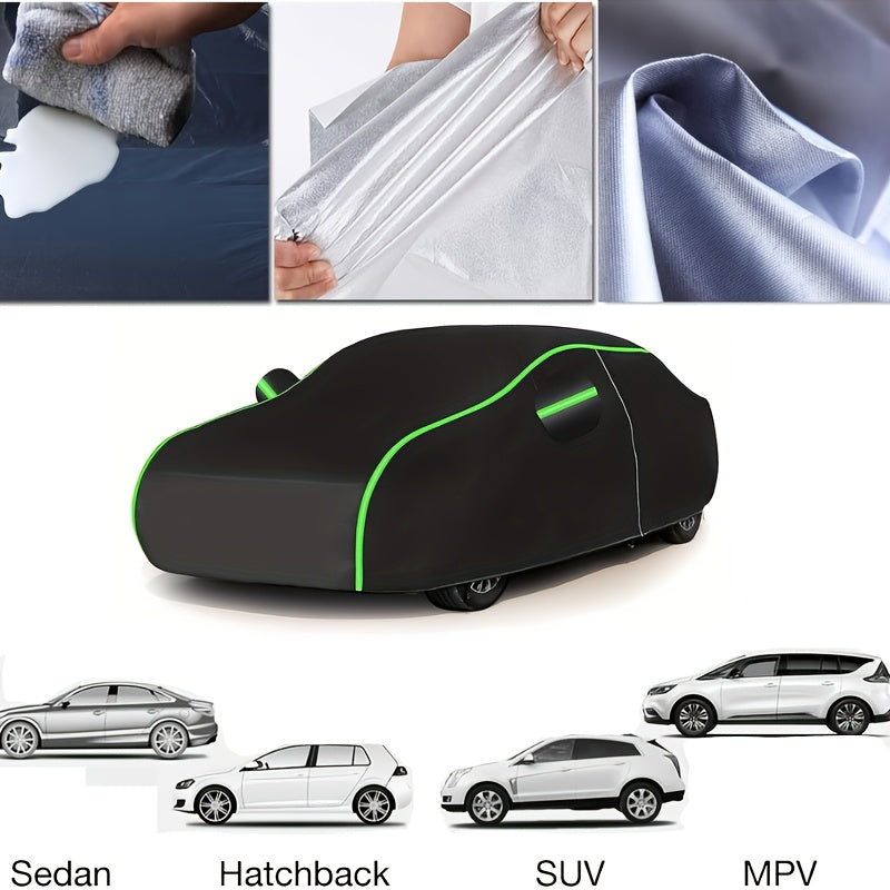 Funda para coche SUV exterior, engrosada, poliéster 190T, protección total, sol, polvo, lluvia, nieve