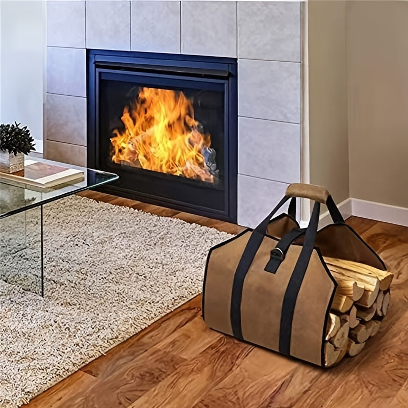 Large Capacity Outdoor Firewood Carrier Bag Water-Resistant Log Tote for Camping Fireplace