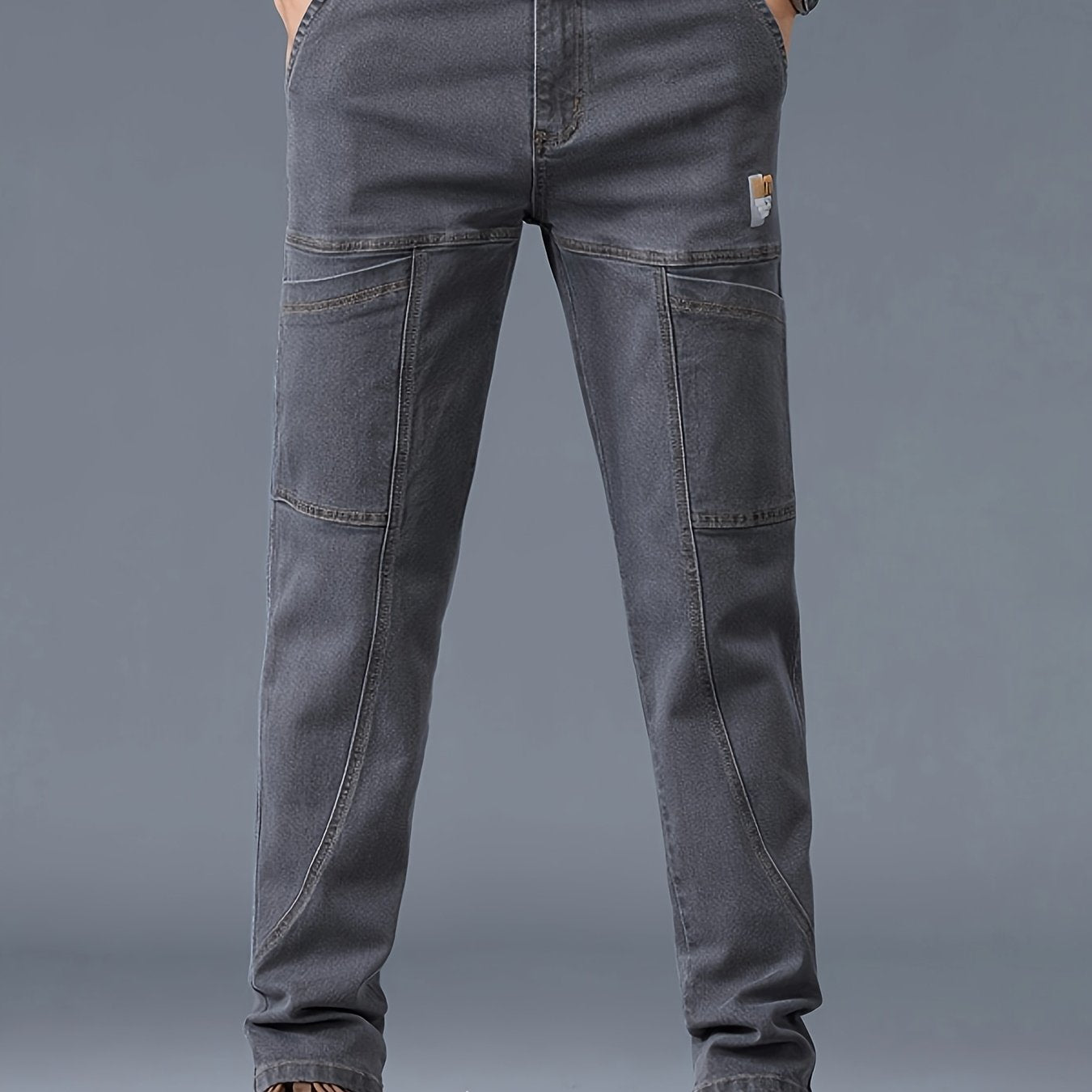 Men's Regular Fit Denim Jeans Mid Waist Zipper Fly All-Season Cotton Polyester Elastane