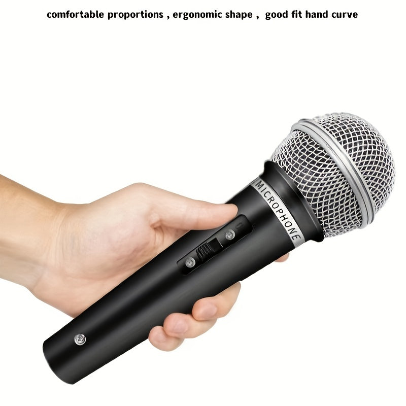 Wired Handheld Dynamic Microphone with 6.35mm Jack for Karaoke Speech Streaming Black