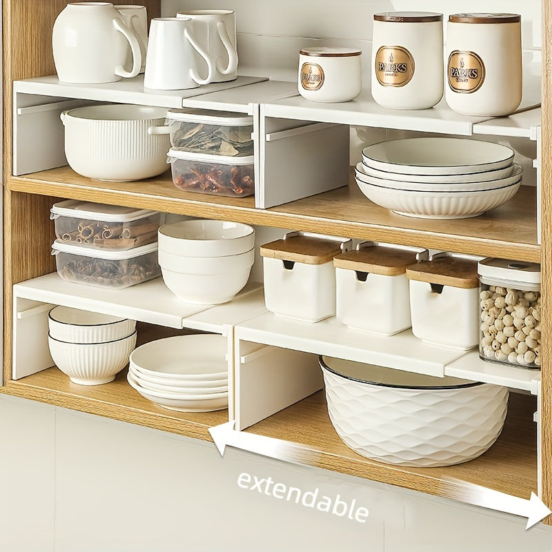 Estante de almacenamiento de cocina expandible con estantes ajustables para la organización de condimentos y utensilios de cocina