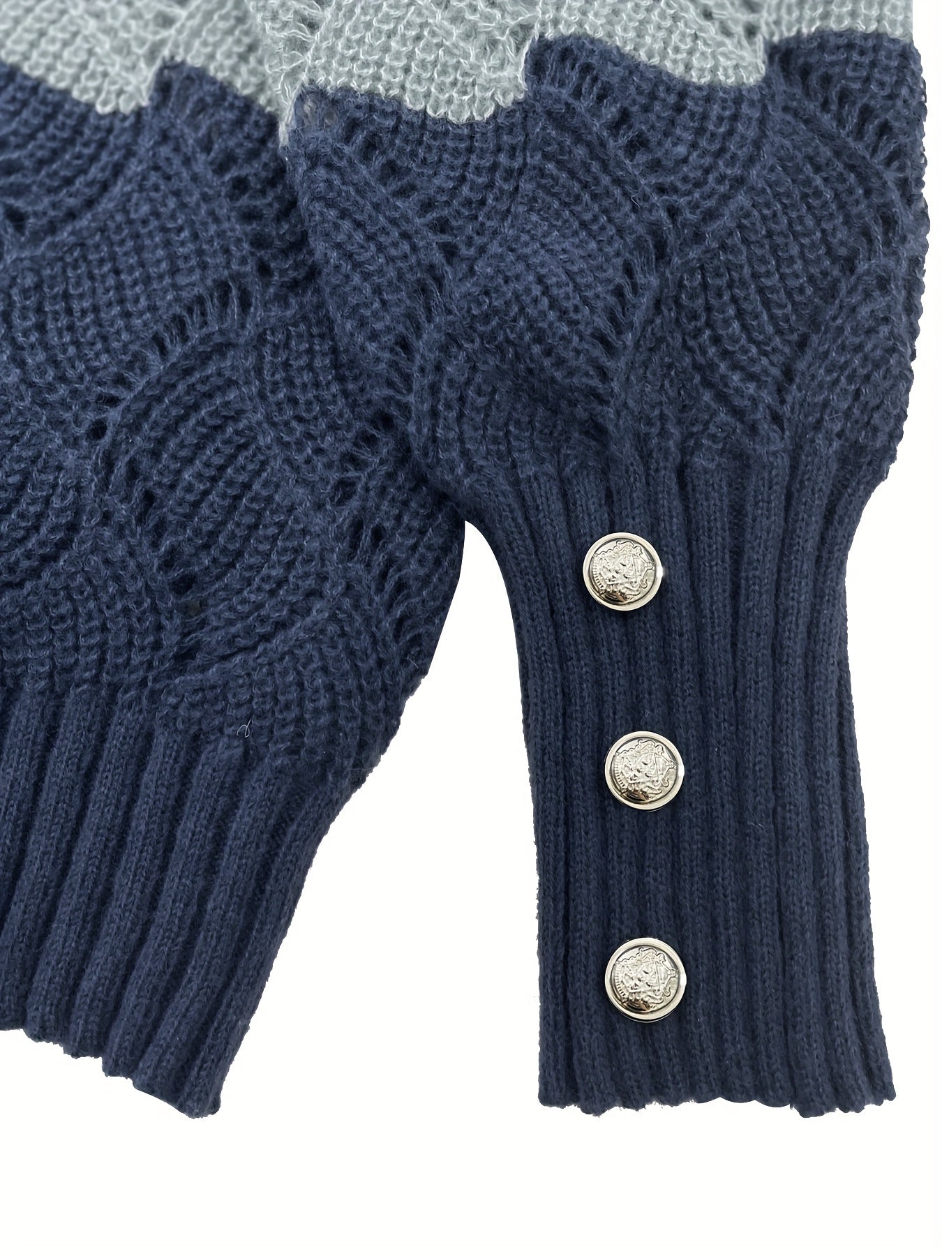 Women's Plus Size V-Neck Gradient Knit Sweater Pullover for All-Season Casual