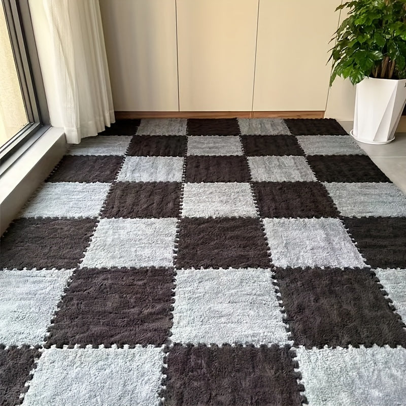 24-детальный набор геометрических мягких ковров из стирающегося полиэстера и ЭВА, идеально подходящий для использования в помещениях, таких как спальни и гостиные, дружелюбный к домашним животным и с праздничной тематикой.