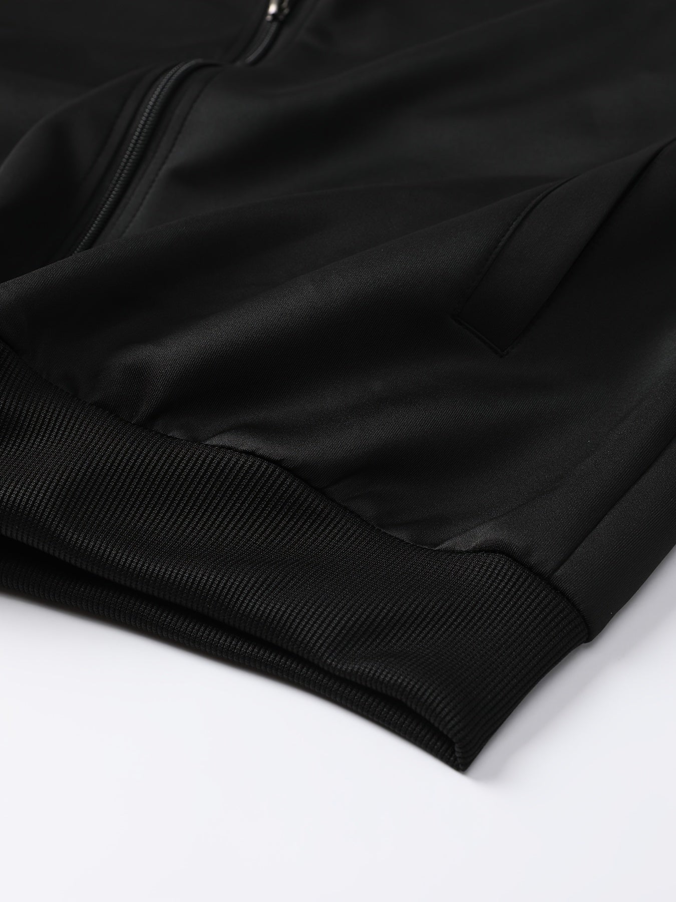 Men's Olive Green and Black Zip-Up Jacket and Sweatpants Set Polyester Casual Activewear